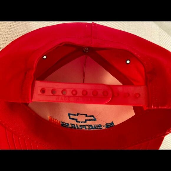 VINTAGE 80s S Series Chevrolet Snapback Hat P Cap Red Neon Embroidered Logo EUC. - Picture 9 of 9